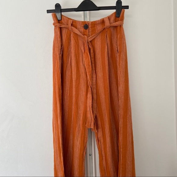 FRANK & OAK Linen Striped Wide-Leg Pants - Picture 6 of 8